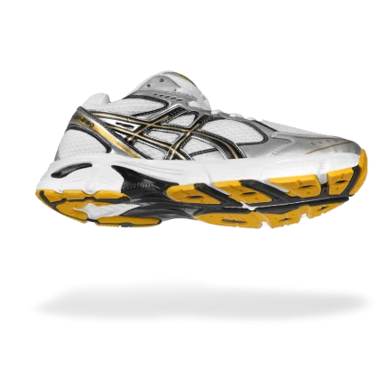 کتونی اسیکس رنگ زرد مردانه با زیره PU نرم و طراحی اسپرت، مناسب استفاده روزمره